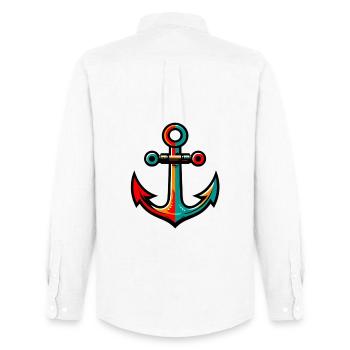 An Anchor - Men's Oxford Shirt by Stanley/Stella - white - Back - AI Model Male 185 dark (185cm)