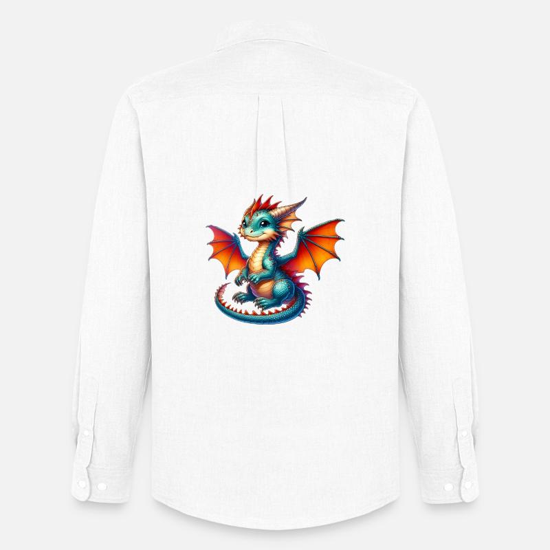 Drache - Männer Oxford Hemd von Stanley/Stella - Weiß