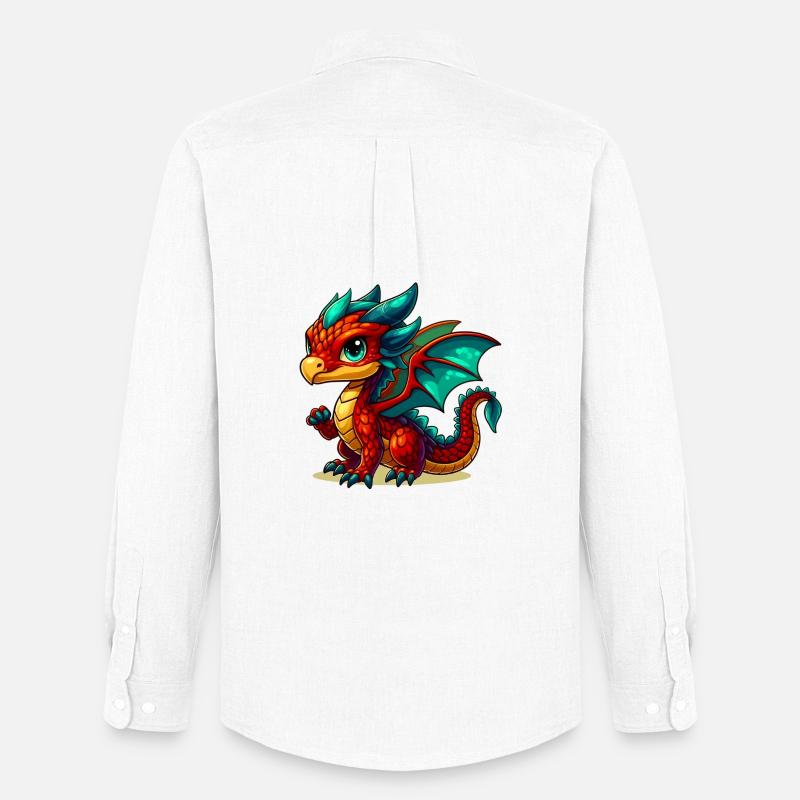 Drache - Männer Oxford Hemd von Stanley/Stella - Weiß
