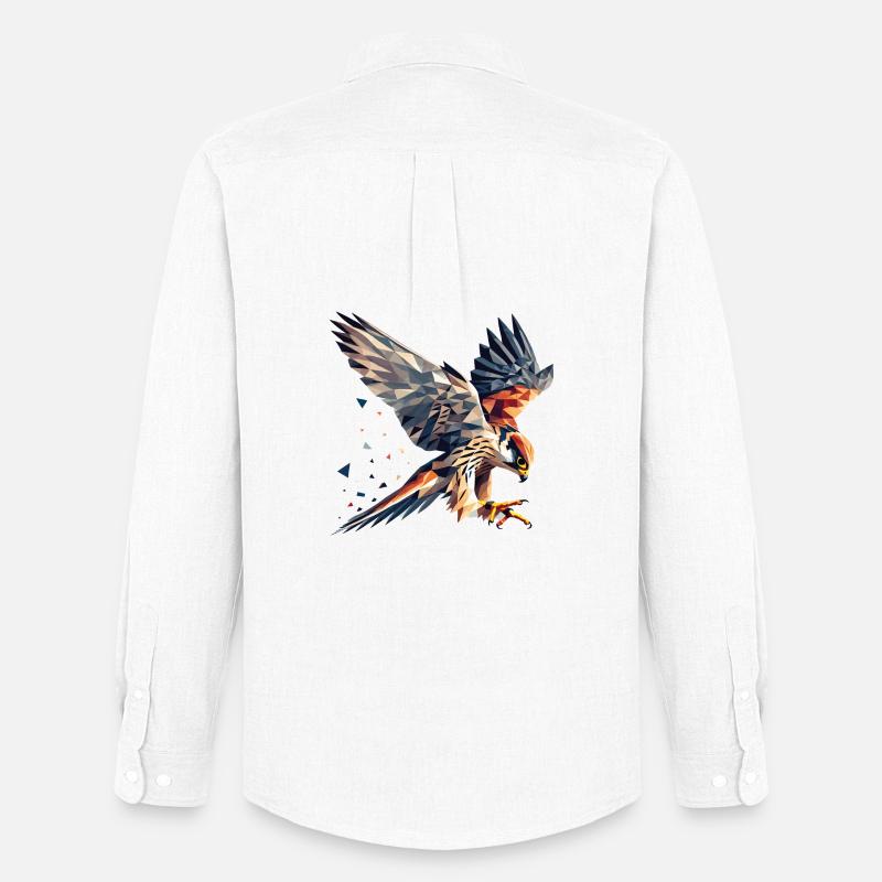 Falke Greifvogel Polygon Stil - Männer Oxford Hemd von Stanley/Stella - Weiß