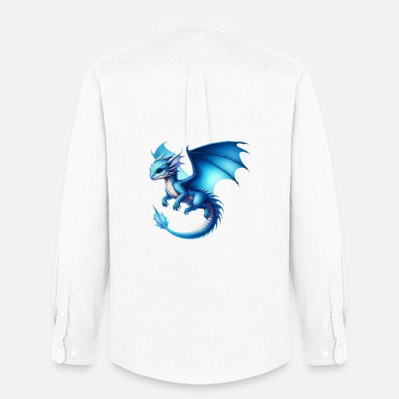 Drache - Männer Oxford Hemd von Stanley/Stella - Weiß