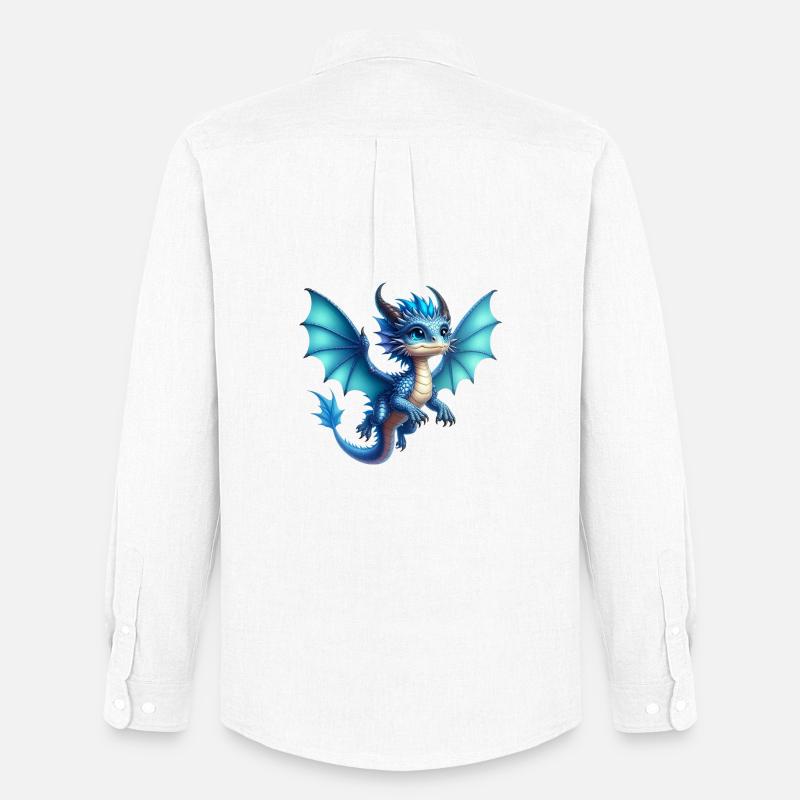 Drache - Männer Oxford Hemd von Stanley/Stella - Weiß