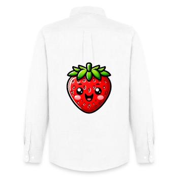 Erdbeeren Erdbeeren - Männer Oxford Hemd von Stanley/Stella - Weiß - Hinten - AI Model Male 185 dark (185cm)