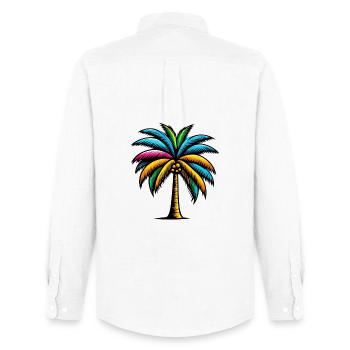 Palm tree - Men's Oxford Shirt by Stanley/Stella - white - Back - AI Model Male 185 dark (185cm)