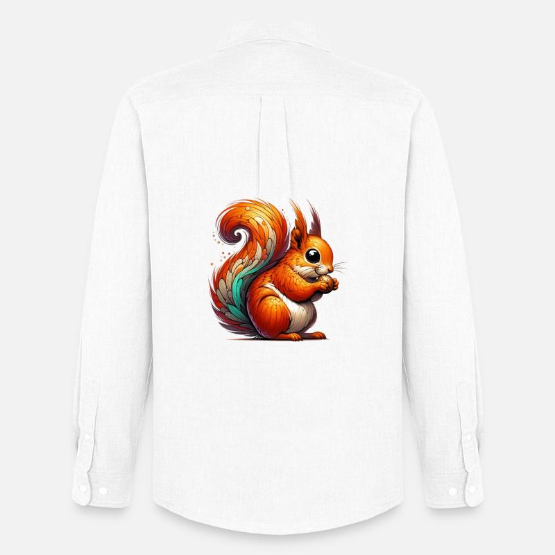 Eichhörnchen - Männer Oxford Hemd von Stanley/Stella - Weiß