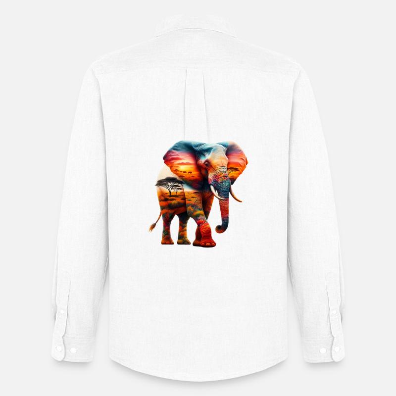 Elefant - Männer Oxford Hemd von Stanley/Stella - Weiß