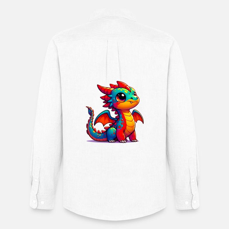 Drache - Männer Oxford Hemd von Stanley/Stella - Weiß