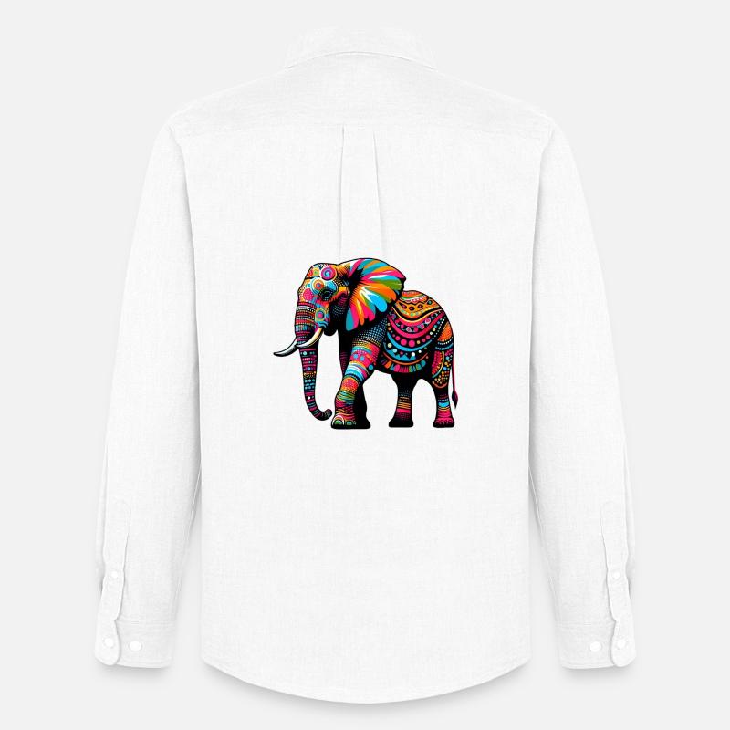 Elefant - Männer Oxford Hemd von Stanley/Stella - Weiß