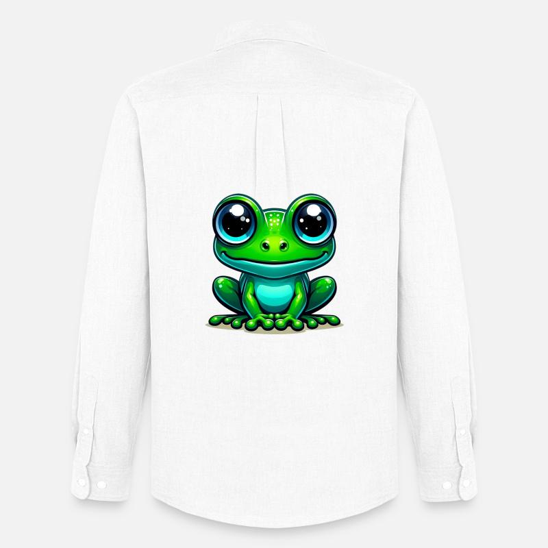 Frosch - Männer Oxford Hemd von Stanley/Stella - Weiß