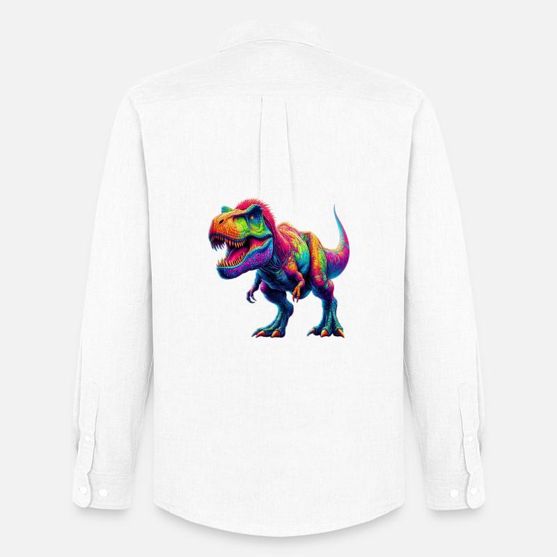 Dinosaurier - Männer Oxford Hemd von Stanley/Stella - Weiß