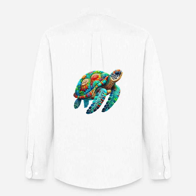 Schildkröte - Männer Oxford Hemd von Stanley/Stella - Weiß