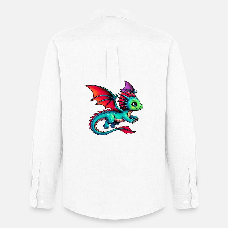 Drache - Männer Oxford Hemd von Stanley/Stella - Weiß