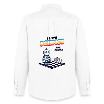 Science et échecs - Chemise Oxford homme Stanley/Stella - blanc - Dos - AI Model Male 185 dark (185cm)
