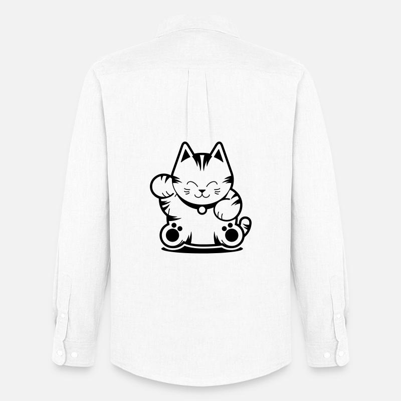Tiger Cat - Männer Oxford Hemd von Stanley/Stella - Weiß
