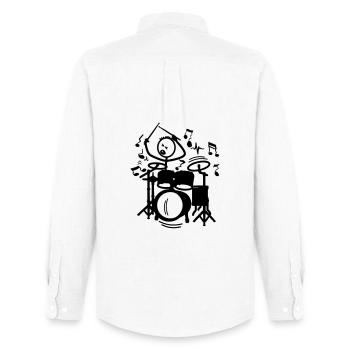 Wild Drummer Transparent - Männer Oxford Hemd von Stanley/Stella - Weiß - Hinten - AI Model Male 185 dark (185cm)
