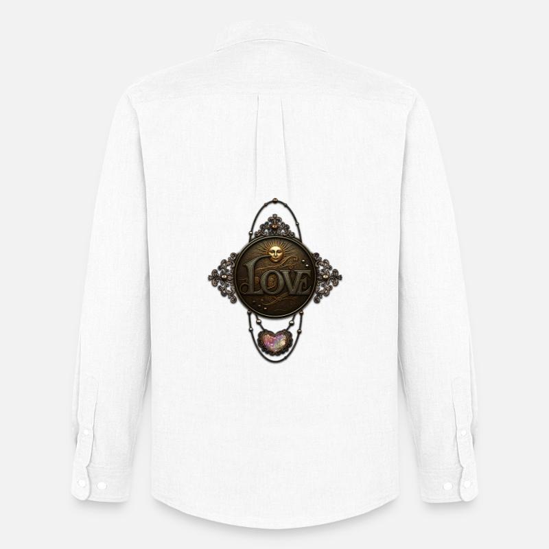 Das Emblem der Liebe. - Männer Oxford Hemd von Stanley/Stella - Weiß
