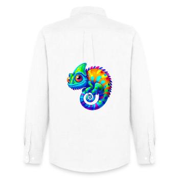 Chameleon - Men's Oxford Shirt by Stanley/Stella - white - Back - AI Model Male 185 dark (185cm)