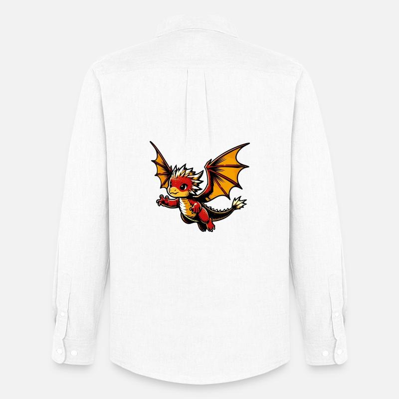 Drache - Männer Oxford Hemd von Stanley/Stella - Weiß