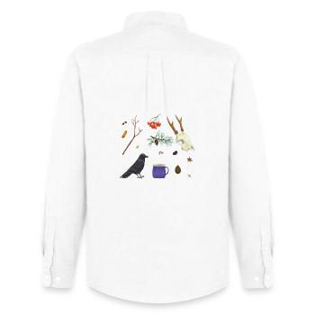 Contes d’hiver 1 - Chemise Oxford homme Stanley/Stella - blanc - Dos - AI Model Male 185 dark (185cm)