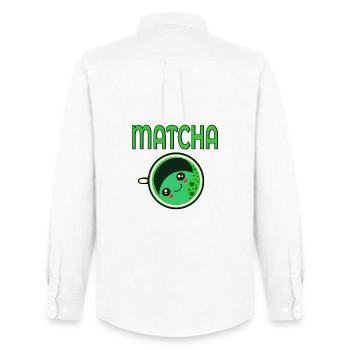KAWAII MATCHA GRÜNER TEE - Männer Oxford Hemd von Stanley/Stella - Weiß - Hinten - AI Model Male 185 dark (185cm)