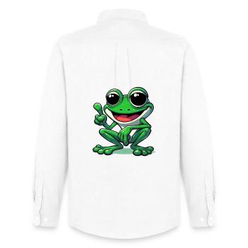 Grenouille - Chemise Oxford homme Stanley/Stella - blanc - Dos - AI Model Male 185 dark (185cm)