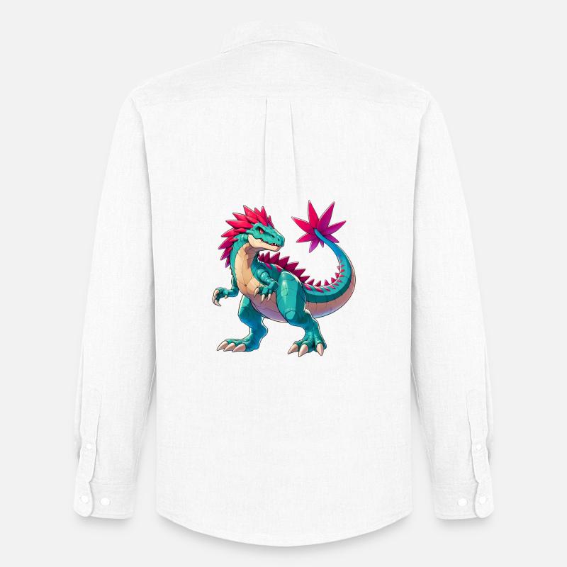 Dinosaurier - Männer Oxford Hemd von Stanley/Stella - Weiß