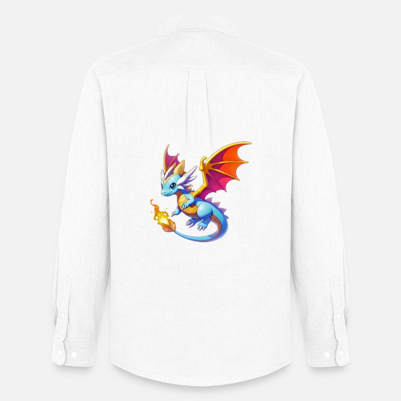Drache - Männer Oxford Hemd von Stanley/Stella - Weiß