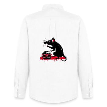 Rat avec burger dans le style de tatouage Street Art - Chemise Oxford homme Stanley/Stella - blanc - Dos - AI Model Male 185 dark (185cm)