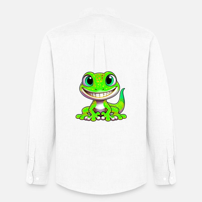 Gecko - Männer Oxford Hemd von Stanley/Stella - Weiß