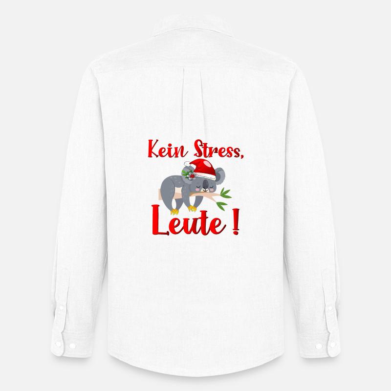 WEIHNACHTEN STRESS KOALA BÄR - Männer Oxford Hemd von Stanley/Stella - Weiß