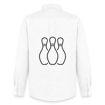 Bowling Pins Sketch - Men's Oxford Shirt by Stanley/Stella - white - Back - AI Model Male 185 dark (185cm)