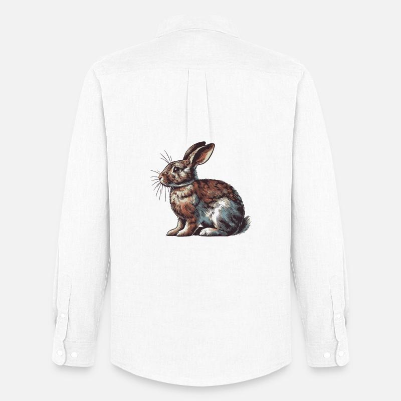 Hase - Männer Oxford Hemd von Stanley/Stella - Weiß