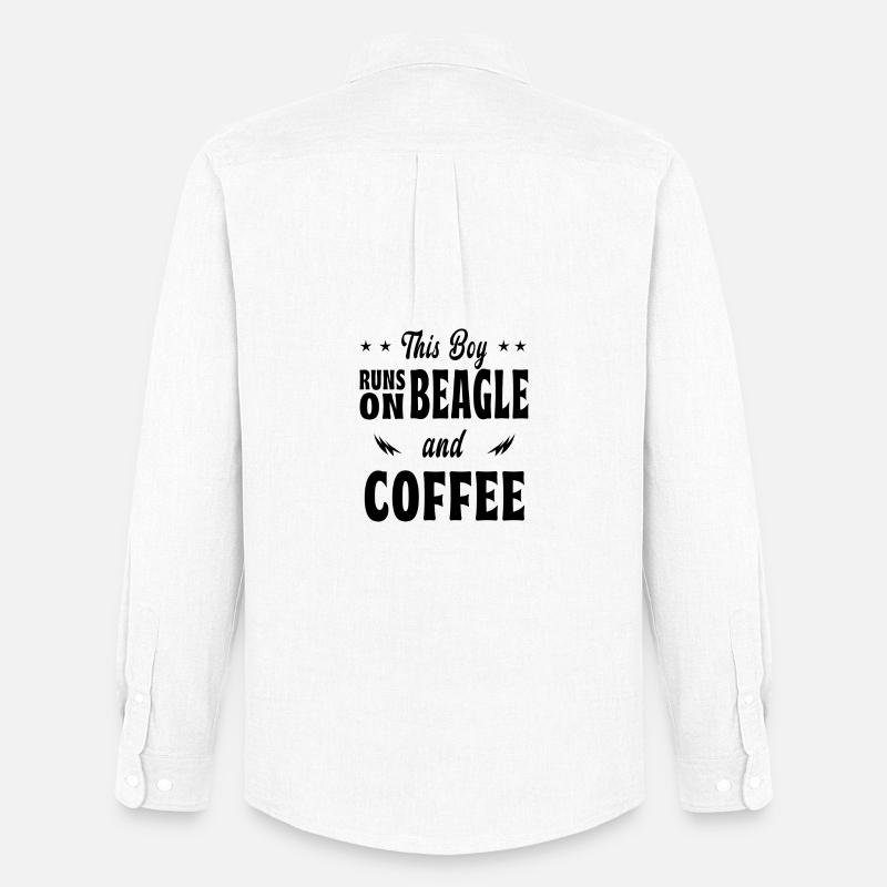 Dieser Junge Beagle Kaffee Design - Männer Oxford Hemd von Stanley/Stella - Weiß
