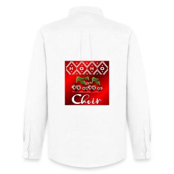 Funny Christmas Choir Cherries - Men's Oxford Shirt by Stanley/Stella - white - Back - AI Model Male 185 dark (185cm)