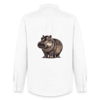 Hippopotame - Chemise Oxford homme Stanley/Stella - blanc - Dos - AI Model Male 185 dark (185cm)