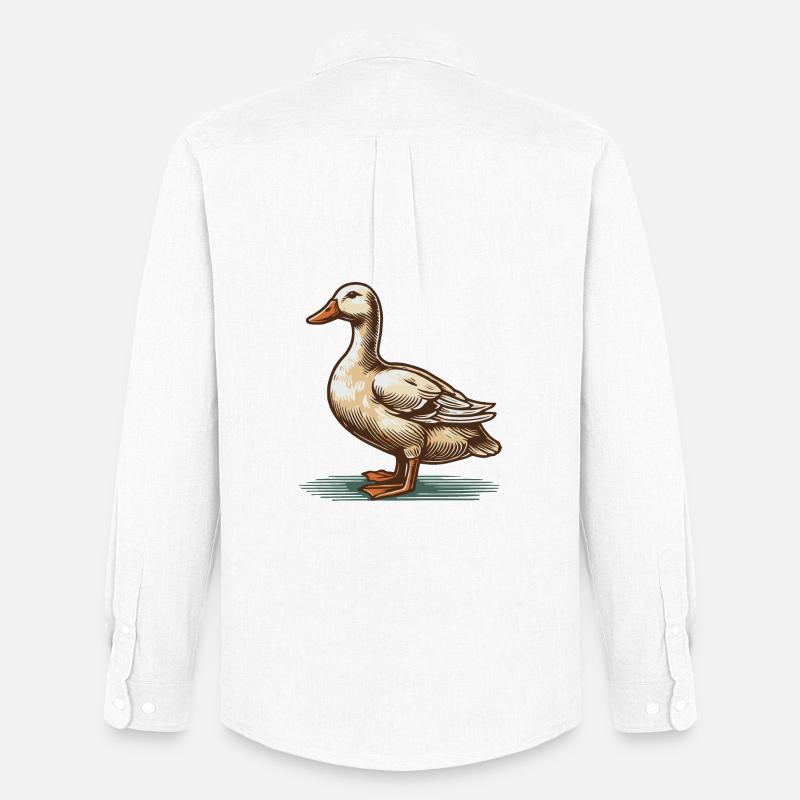Ente - Männer Oxford Hemd von Stanley/Stella - Weiß