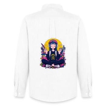 Chilled girl - Men's Oxford Shirt by Stanley/Stella - white - Back - AI Model Male 185 dark (185cm)