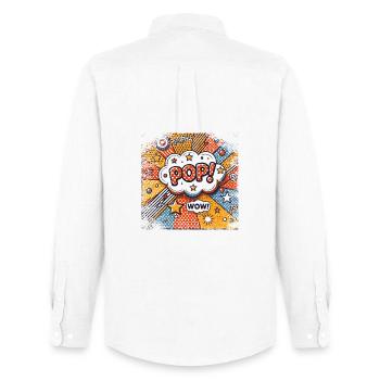 Pop Art | dernier cri - Chemise Oxford homme Stanley/Stella - blanc - Dos - AI Model Male 185 dark (185cm)