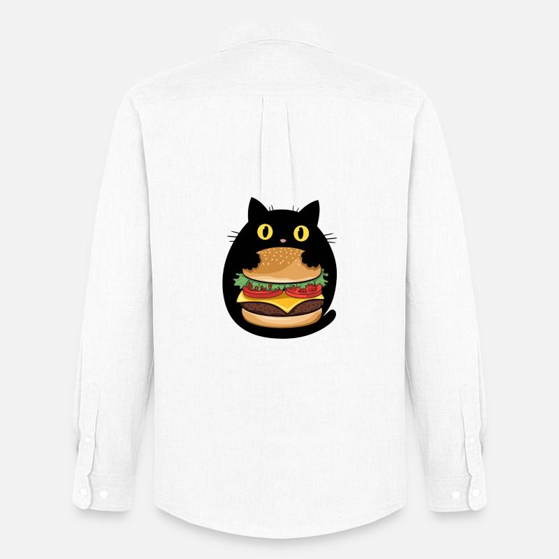 Burger Katze Pop Art - Männer Oxford Hemd von Stanley/Stella - Weiß