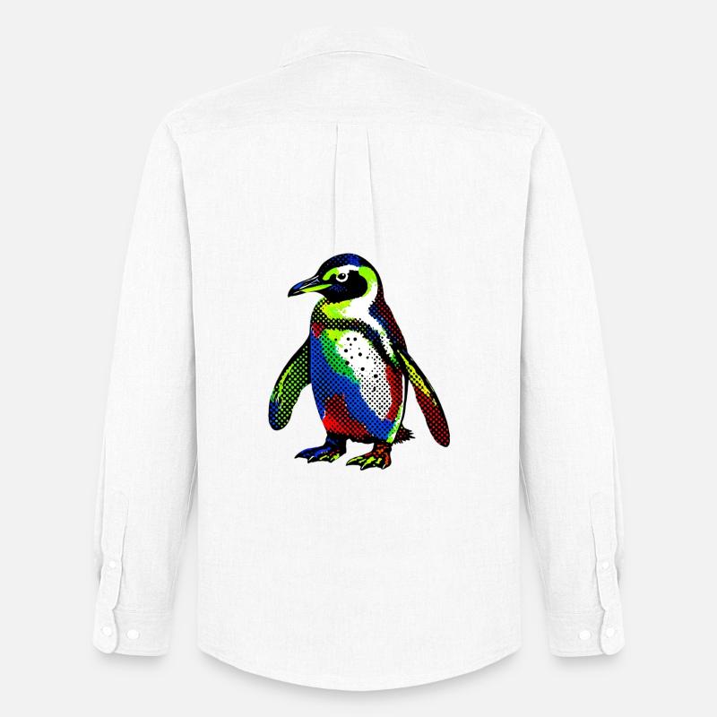 Pinguin - Männer Oxford Hemd von Stanley/Stella - Weiß