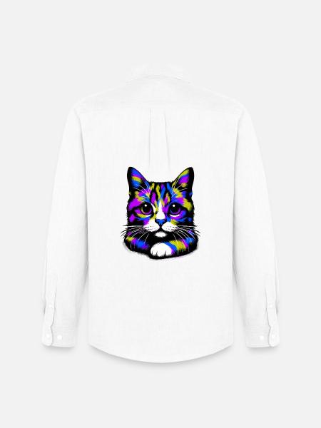 Cat - Men's Oxford Shirt by Stanley/Stella - white