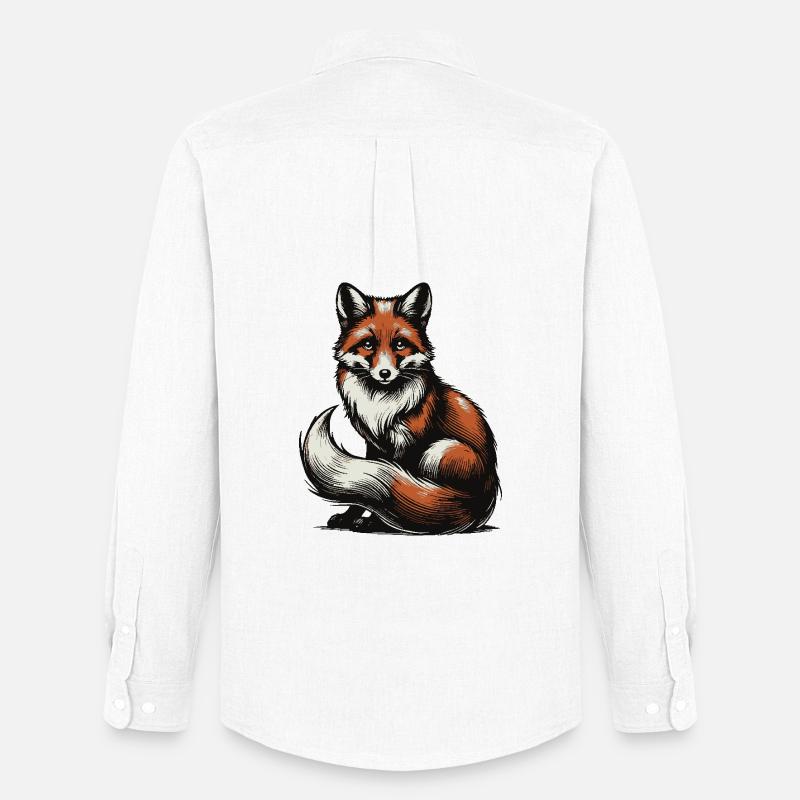 Fuchs - Männer Oxford Hemd von Stanley/Stella - Weiß