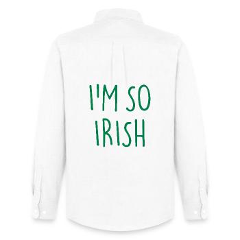 JE SUIS TELLEMENT IRLANDAIS Irlande Irlande - Chemise Oxford homme Stanley/Stella - blanc - Dos - AI Model Male 185 dark (185cm)