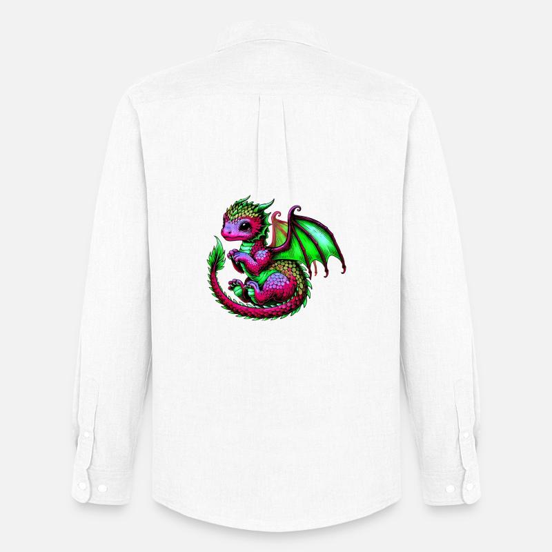 Drache - Männer Oxford Hemd von Stanley/Stella - Weiß