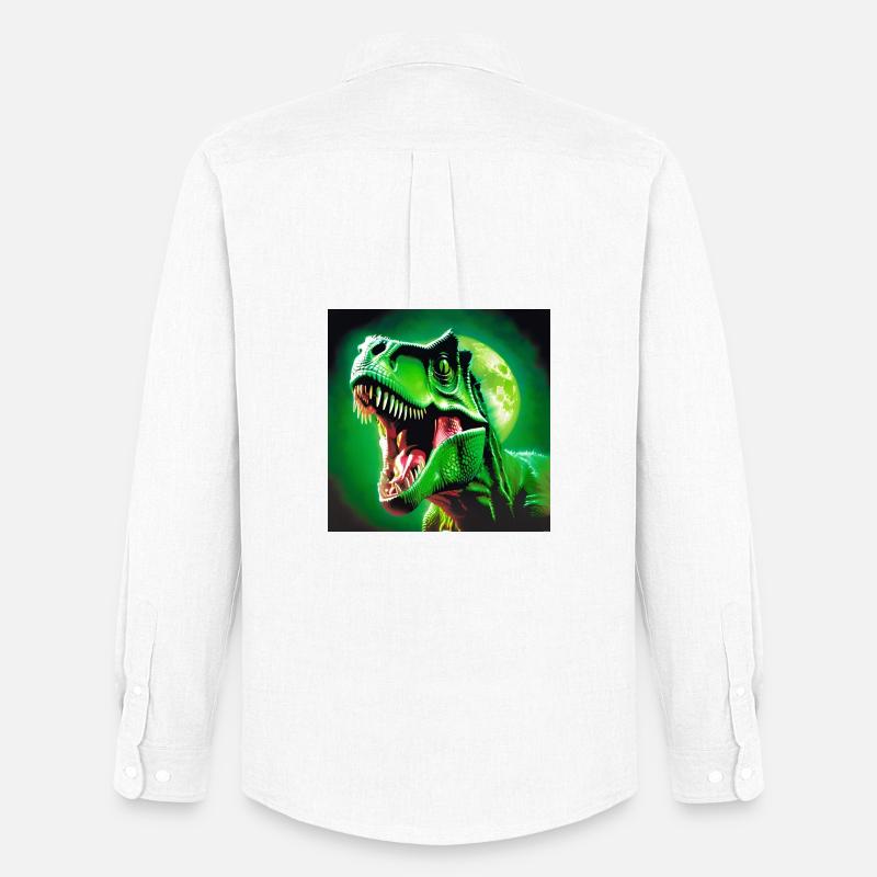 T-Rex, Vorgeschichte, T-Rex - Männer Oxford Hemd von Stanley/Stella - Weiß