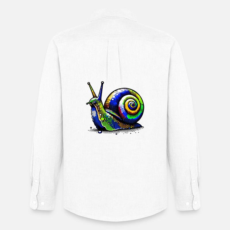 Schnecke - Männer Oxford Hemd von Stanley/Stella - Weiß