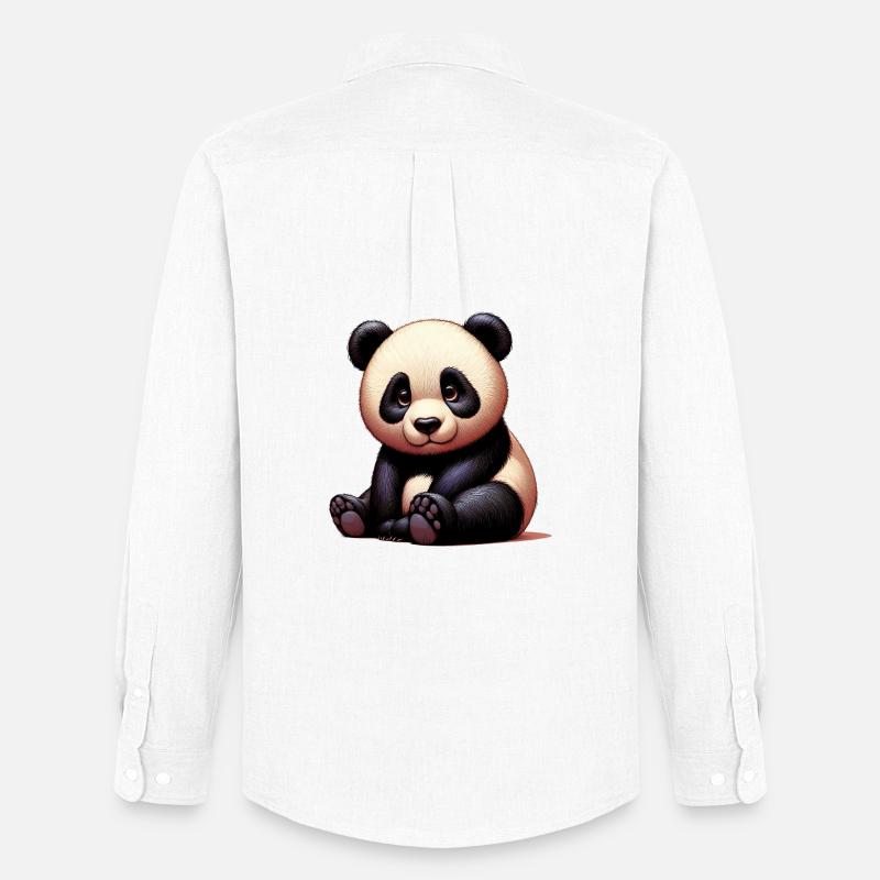 Panda - Männer Oxford Hemd von Stanley/Stella - Weiß