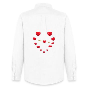 Conception de coeur aimant avec flèche - Chemise Oxford homme Stanley/Stella - blanc - Dos - AI Model Male 185 dark (185cm)