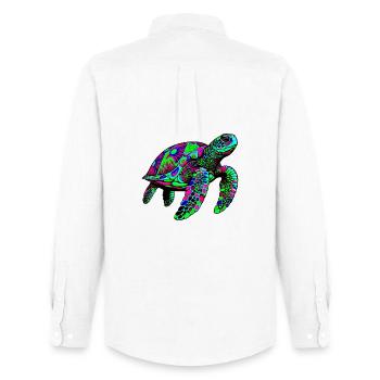 Sea turtle - Men's Oxford Shirt by Stanley/Stella - white - Back - AI Model Male 185 dark (185cm)