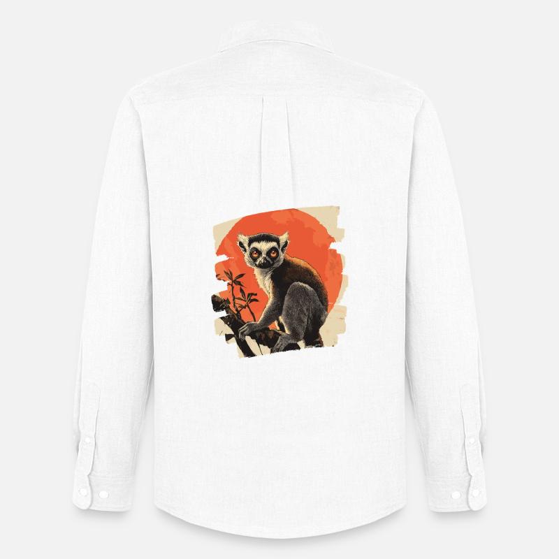 Lemur - Männer Oxford Hemd von Stanley/Stella - Weiß